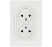 Розетка ЭРА Arktik 16-2107-01 без заземления двойная 2X2P 16А-250В белый Б0071681