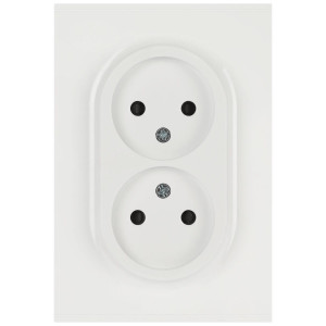 Розетка ЭРА Arktik 16-2107-01 без заземления двойная 2X2P 16А-250В белый Б0071681