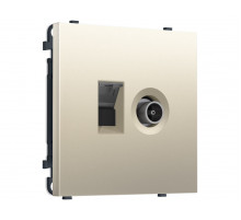 Комплект механизма розетки компьютерной + TV оконечной SIGMA Шёлк RJ-45 Ambrella Volt MS552510 (SP5525, PR195)