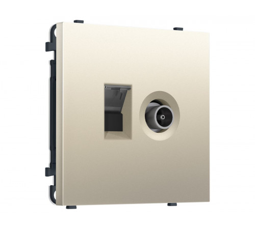 Комплект механизма розетки компьютерной + TV оконечной SIGMA Шёлк RJ-45 Ambrella Volt MS552510 (SP5525, PR195)