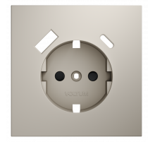 Накладка для розетки с заземлением и защитными шторками, с USB A+C Voltum S70 (кашемир) VLS001003