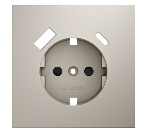 Накладка для розетки с заземлением и защитными шторками, с USB A+C Voltum S70 (кашемир) VLS001003