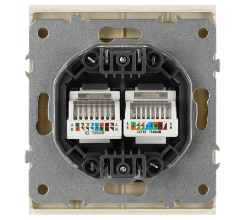 Розетка Эра Arktik 16-3108-04 информационная двойная 2XRJ45 шампань Б0070487