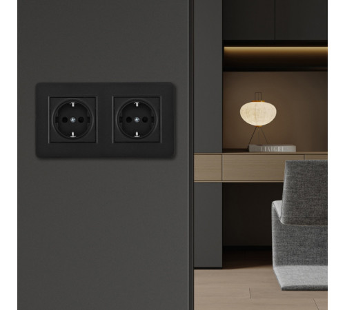 Розетка Arte Milano SET16-2-40-1x2 black Розетка Arte Milano SET16-2-40-1x2 black