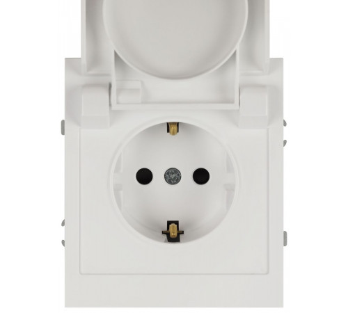 Розетка ЭРА Arktik 16-2103-01 с заземлением 2P+E Schuko со шторками с крышкой 16А-250В белый Б0070434
