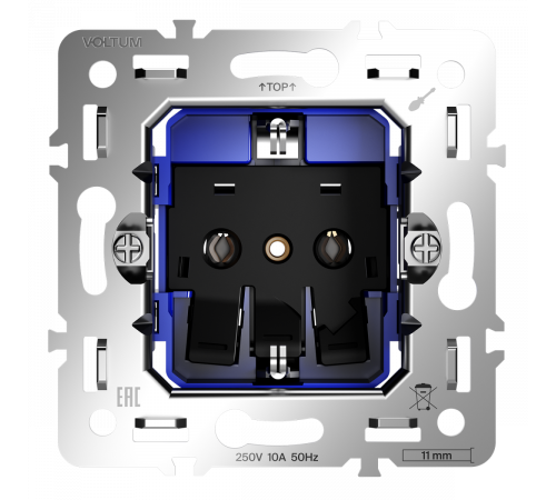 Механизм розетки с заземлением 16А Voltum S70 VLS0401M