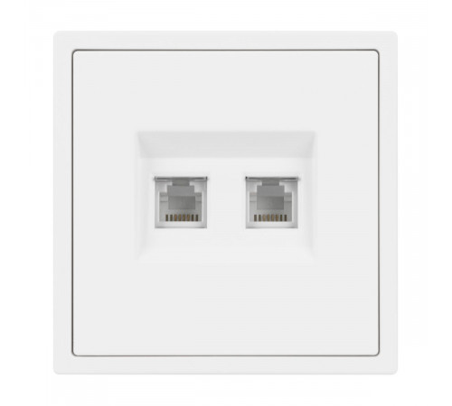 Механизм сдвоенной телефонной розетки Arlight SCT-NOBE-MTL2-SFPL-WH (RJ-11, 4C) (Белый кварц) 054308