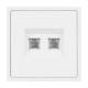 Механизм сдвоенной телефонной розетки Arlight SCT-NOBE-MTL2-SFPL-WH (RJ-11, 4C) (Белый кварц) 054308