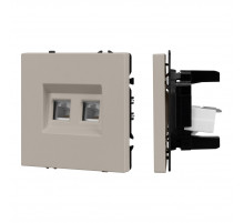 Розетка компьютерная двойная софт-тач кашемир Arlight SCT-MPC2-SFPL-CA (2хRJ-45, CAT6) 059450(1)