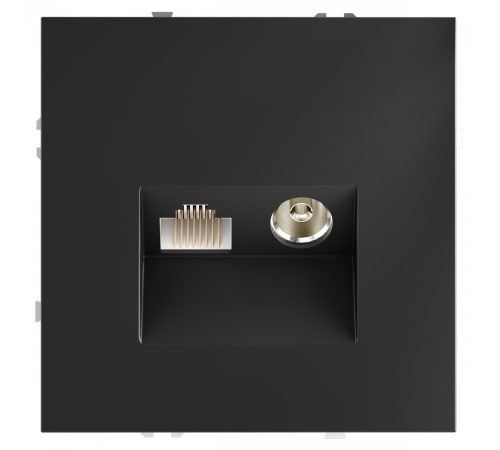 Розетка телевизионная встраиваемая Voltum S70 TV+RJ45 кат. 6, (графит) VLS060707