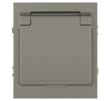 Розетка Эра Arktik 16-2103-07 с заземлением 2P+E Schuko со шторками с крышкой 16А-250В титан Б0070440