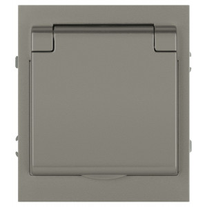 Розетка Эра Arktik 16-2103-07 с заземлением 2P+E Schuko со шторками с крышкой 16А-250В титан Б0070440