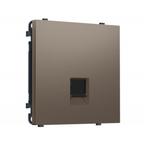 Комплект механизма телефонной розетки SIGMA Темная бронза матовый RJ-11 Ambrella Volt MS642030 (SP6420, PR190)