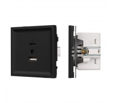 Механизм USB розетки Arlight SCT-TENDO-MUAC-SFPL-BK (5V, 3A, QC3) 054536