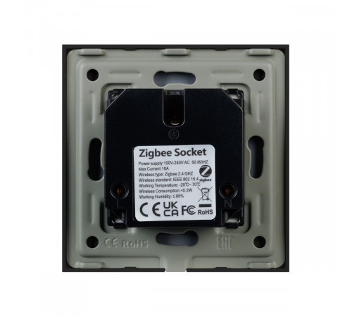 Розетка электрическая с Zigbee управлением Arlight SCT-OMALI-EUZB1-PL-BK (240V, 16A, Zigbee) 050216 Розетка электрическая с Zigbee управлением Arlight SCT-OMALI-EUZB1-PL-BK (240V, 16A, Zigbee) 050216