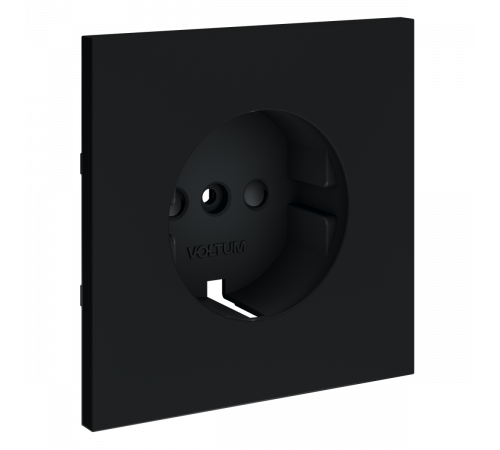 Накладка для розетки с заземлением и защитными шторками Voltum S70 (графит) VLS000707