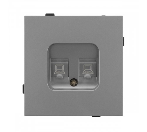 Механизм компьютерной розетки двойной Arlight SCT-TENDO-MPC2-PL-GR (RJ-45, CAT6) 054102