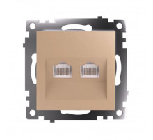 Розетка компьютерная 2-местная RJ-45 Stekker Катрин GLS00-7109-08 50009