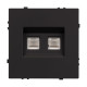 Механизм сдвоенной компьютерной розетки Arlight SCT-NOBE-MPC2-SFPL-BK (RJ-45, CAT6) 054313