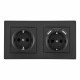 Розетка двойная (двухпостовая) с USB Arte Milano SET06-2-47-1-40-1 black