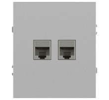 Розетка Эра Arktik 16-3108-03 информационная двойная 2XRJ45 алюминий Б0070486