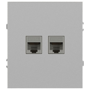 Розетка Эра Arktik 16-3108-03 информационная двойная 2XRJ45 алюминий Б0070486