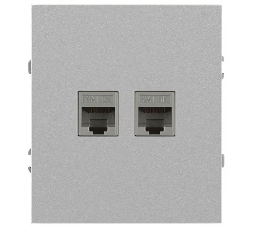 Розетка Эра Arktik 16-3108-03 информационная двойная 2XRJ45 алюминий Б0070486