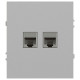 Розетка Эра Arktik 16-3108-03 информационная двойная 2XRJ45 алюминий Б0070486