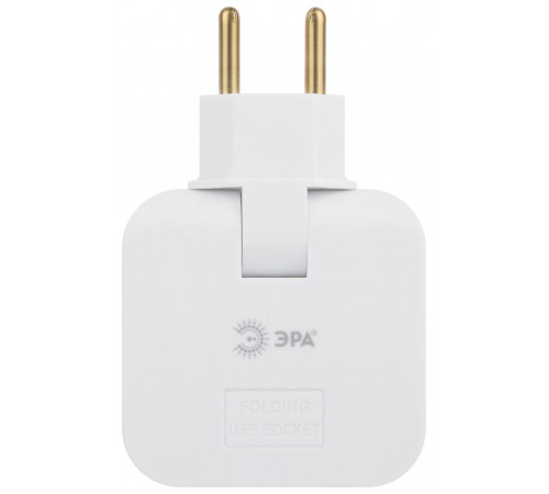 Разветвитель электрический Эра SPF-2-FL-USBC поворотный на 2 розетки + 2USB A+C 10А белый Б0069090