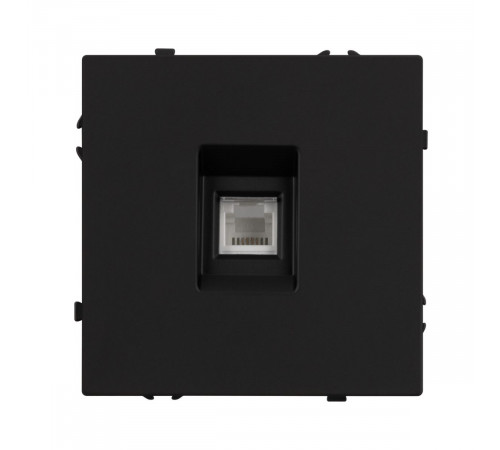 Розетка телефонная софт-тач черный оникс Arlight SCT-MTL1-SFPL-BK (RJ-11, 4C) 054301(1)