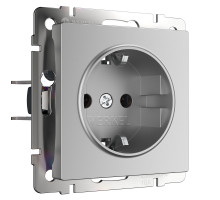 Розетка с заземлением Werkel серебряный W1171006 4690389157707 a050881