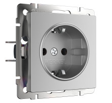 Розетка с заземлением Werkel серебряный W1171006 4690389157707 a050881