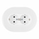 Круглая розетка двойная с/з и шторками Arte Milano SET08-double-40-2 white