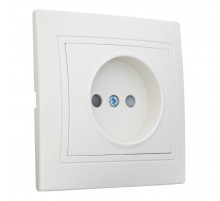 Розетка 2П с защ. шт. скрытой установки 16А 250В IP20,слоновая кость (керамика) 