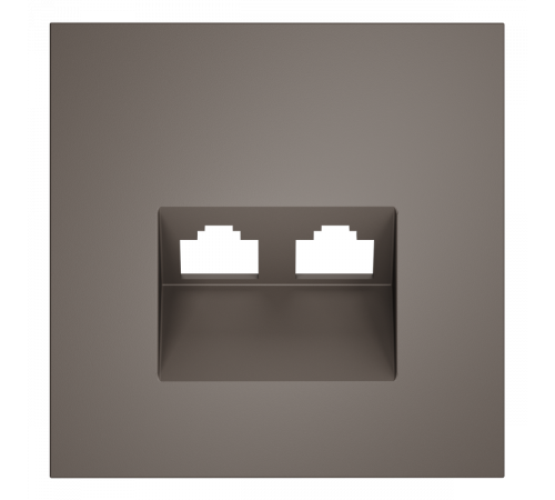 Накладка для розетки компьютерной двойной RJ45+RJ45 кат.6 Voltum S70 (капучино) VLS001414