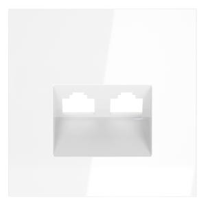 Накладка для розетки компьютерной двойной RJ45+RJ45 кат.6 Voltum S70 (белый глянцевый) VLS001401