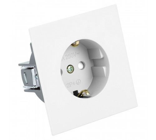 Розетка 1-местная с защитной шторкой с/з (механизм) Stekker Мия 250В 16А RST16-3110-01 белая магнолия 50440