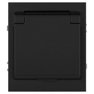 Розетка Эра Arktik 16-2103-05 с заземлением 2P+E Schuko со шторками с крышкой 16А-250В антрацит Б0070438