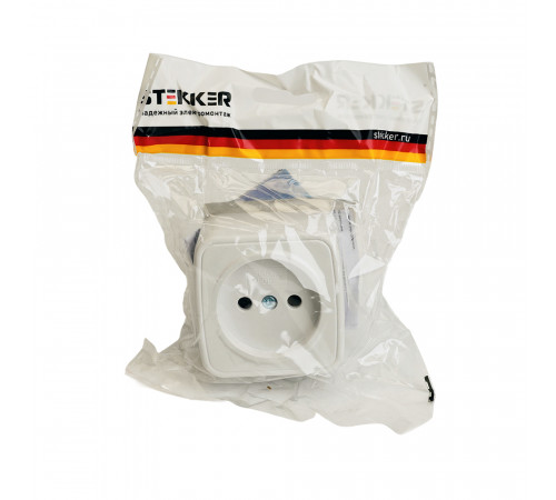 Розетка накладная 1-местная Stekker Basic PST10-501-20 50074 Розетка накладная 1-местная Stekker Basic PST10-501-20 50074