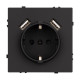 Розетка зк со шторками с USB тип А+А софт-тач черный оникс Arlight SCT-MUAA-SFPL-BK (250V, 16A) 054289(1)