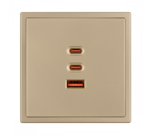 Механизм розетки с быстрой USB зарядкой Arlight SCT-NOBE-MUACC-SFPL-FC-GD (65W, QC3) 061836