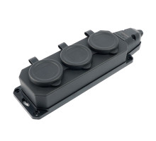 Розетка переносная 3-местная c/з Stekker RST16-3-44 250В 16А IP44 черный 50806