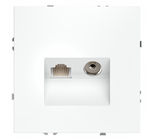 Розетка телевизионная встраиваемая Voltum S70 TV+RJ45 кат. 6, (белый матовый) VLS060702