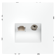 Розетка телевизионная встраиваемая Voltum S70 TV+RJ45 кат. 6, (белый матовый) VLS060702