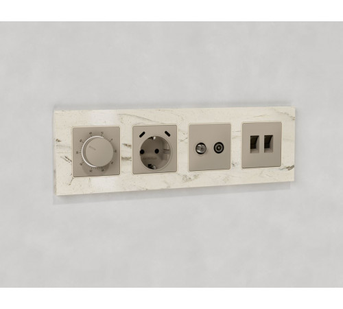 Комплект механизма компьютерной двойной розетки RJ-45 с автоматической защитной шторкой Alfa Серо-бежевый матовый Quant Ambrella Volt MA372110 (AP3721, VM189) Комплект механизма компьютерной двойной розетки RJ-45 с автоматической защитной шторкой Alfa Серо-бежевый матовый Quant Ambrella Volt MA372110 (AP3721, VM189)