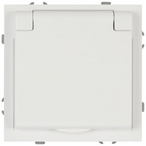 Розетка ЭРА Galaxy 15-2103-01 c заземлением 2P+E Schuko со шторками с крышкой 16А-250В IP20 белый Б0070659