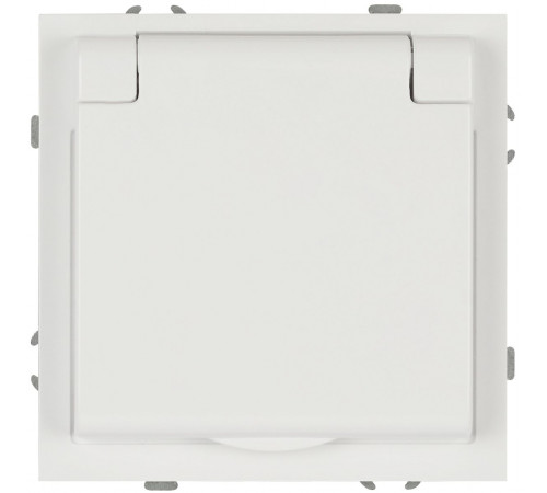 Розетка ЭРА Galaxy 15-2103-01 c заземлением 2P+E Schuko со шторками с крышкой 16А-250В IP20 белый Б0070659