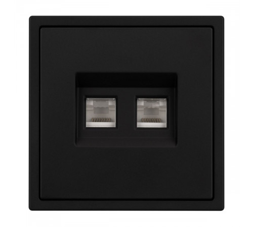 Механизм сдвоенной телефонной розетки Arlight SCT-NOBE-MTL2-SFPL-BK (RJ-11, 4C) (Черный оникс) 054309