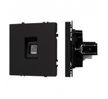 Розетка телефонная софт-тач черный оникс Arlight SCT-MTL1-SFPL-BK (RJ-11, 4C) 054301(1)