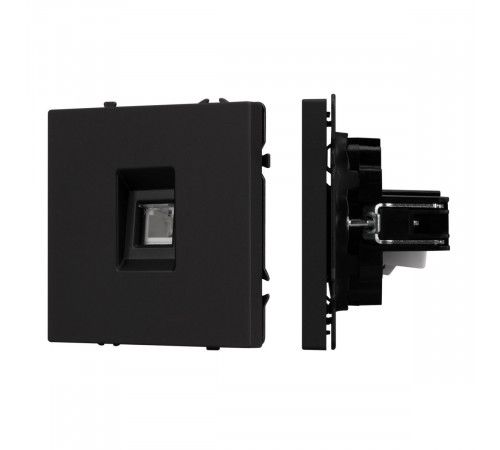 Розетка телефонная софт-тач черный оникс Arlight SCT-MTL1-SFPL-BK (RJ-11, 4C) 054301(1)